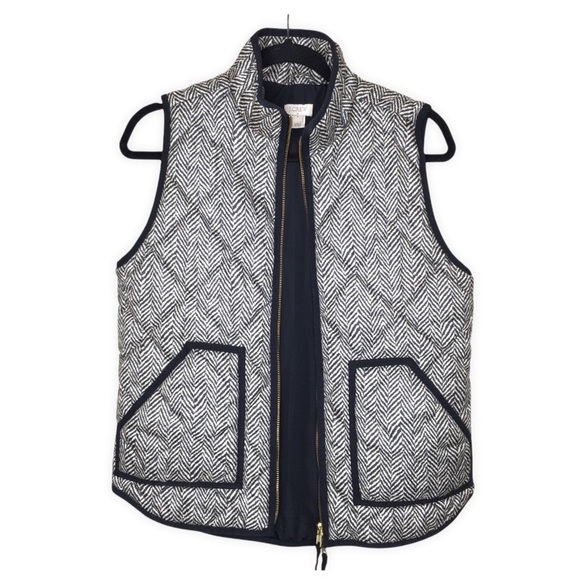 J. Crew Herringbone Excursion Quilted Puffer Vest - Picture 14 of 16